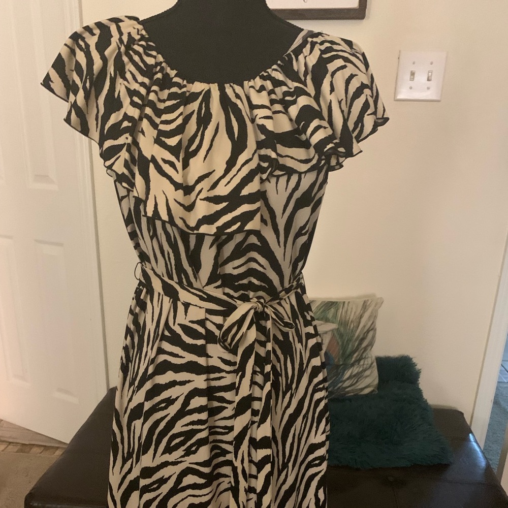 Animal print dress.